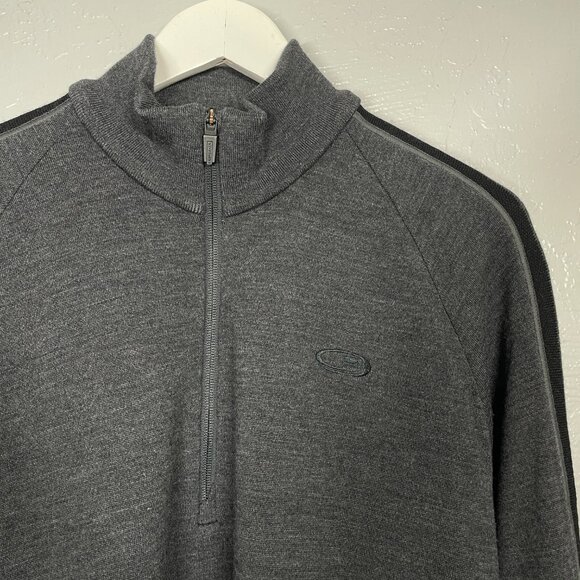 Icebreaker Men XL Dark Gray 320 1/4 Zip Sweater Merino Wool - Picture 5 of 11